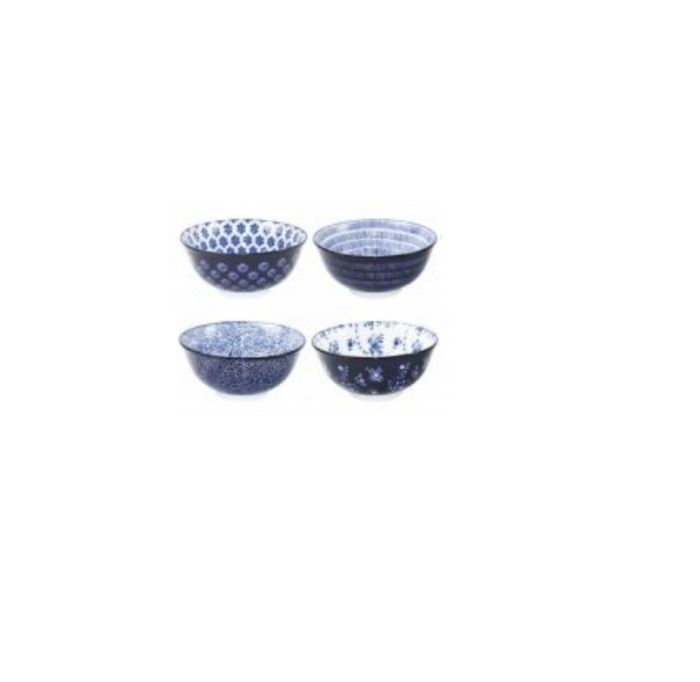 Set 4 boluri asortate Ibili Armonia, portelan, 15x7 cm, 0.61 l, albastru [2]