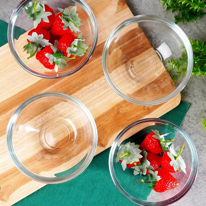 Set 4 boluri Excellent Houseware, sticla, 12x5 cm, 0.275 l, transparent [6]