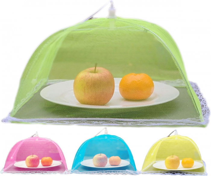 Set 4 capace pentru acoperirea alimentelor Excellent Houseware, poliester/metal, 45x45x28 cm, multicolor [3]