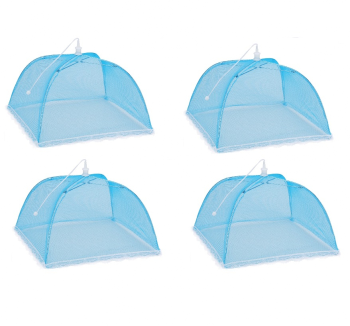 Set 4 capace pentru acoperirea alimentelor Excellent Houseware, poliester/metal, 45x45x28 cm, multicolor [10]