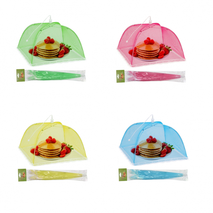 Set 4 capace pentru acoperirea alimentelor Excellent Houseware, poliester/metal, 45x45x28 cm, multicolor [2]