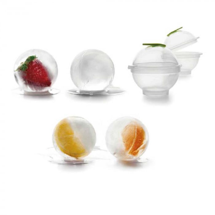 Set 4 forme gheata sfera Ibili-Barware, plastic/silicon, 5.5 cm, transparent [2]
