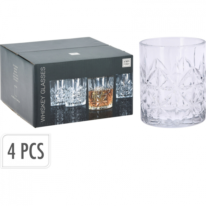 Set 4 pahare servire whisky Koopman-Atmosfera, sticla, 8.3x9.3 cm, transparent [2]