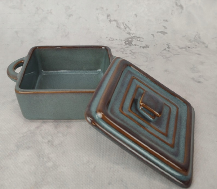 Set 4 ramekini cu capac Koopman, ceramica, 14x10.5x6.5 cm, 240 ml, patrat [5]