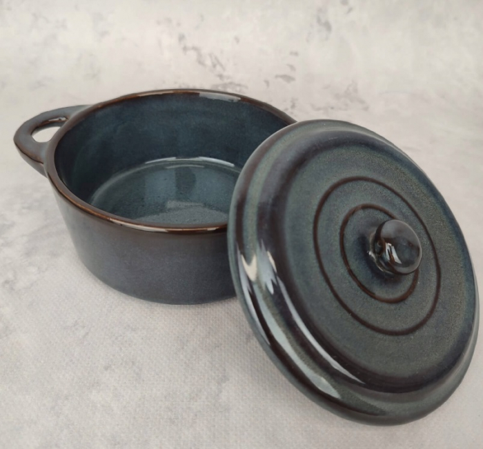 Set 4 ramekini cu capac Koopman, ceramica, 13.5x10x6.5 cm, 180 ml, multicolor [11]