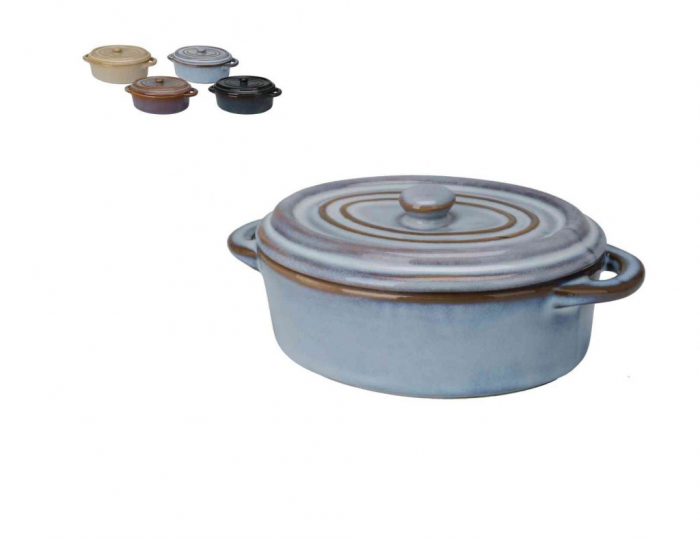 Set 4 ramekini cu capac Koopman, ceramica, 16x9x6.5 cm, 230 ml, multicolor [1]