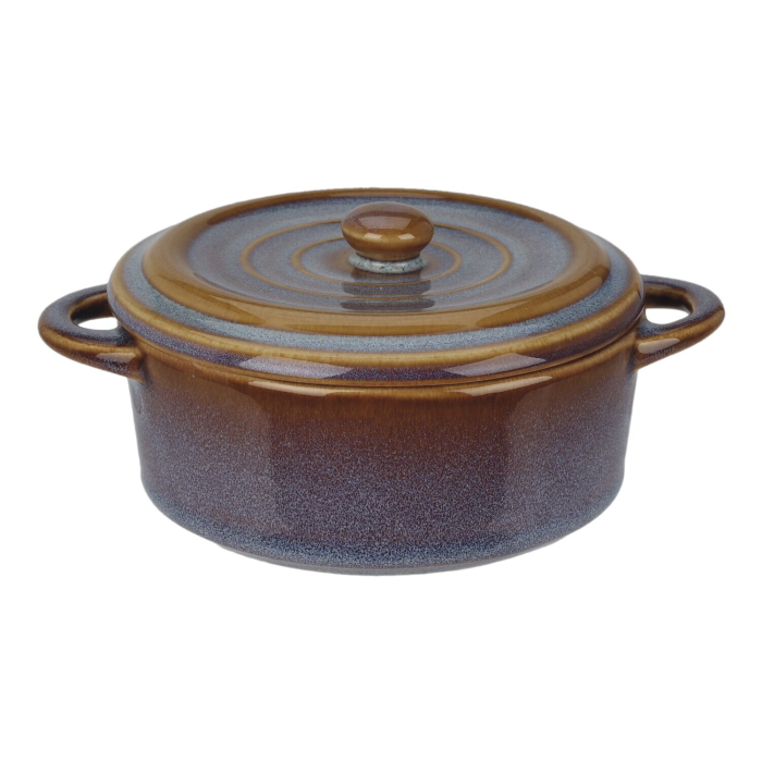 Set 4 ramekini cu capac Koopman International, ceramica, 17x13x6 cm, 350 ml, multicolor [3]