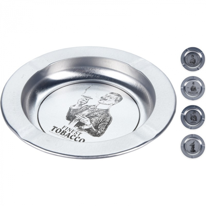 Set 4 scrumiere Excellent Houseware, metal, 14 cm, argintiu [3]