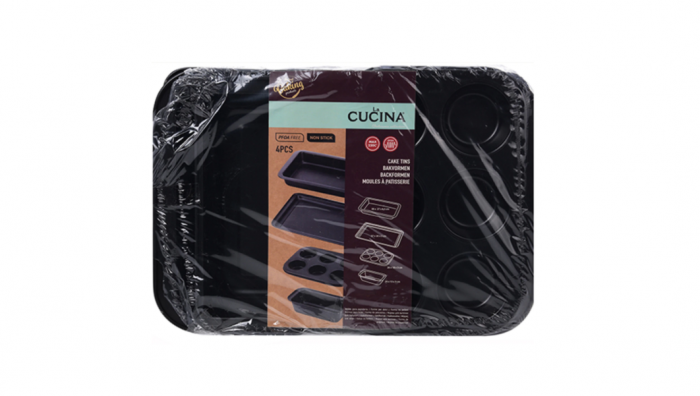 Set 4 tavi cuptor Koopman-Excellent Houseware, otel carbon, negru [2]