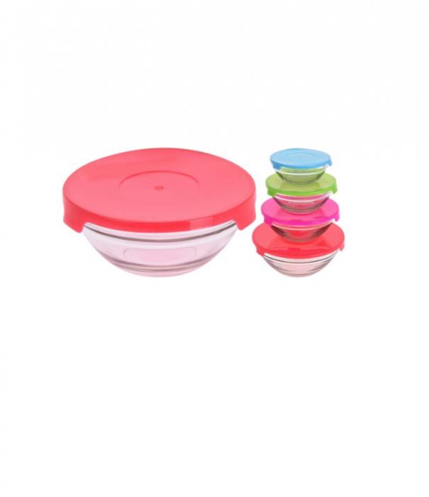 Set 5 boluri Excellent Houseware, sticla, 0.14/0.22/0.34/0.54/0.91 l, roz [5]