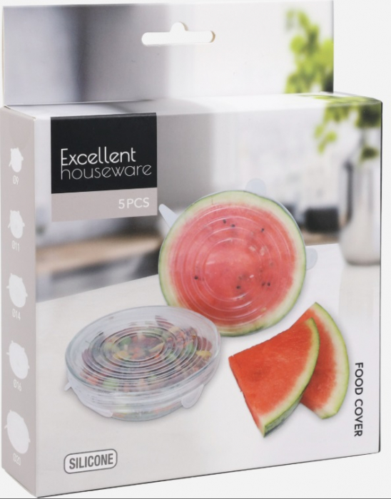 Set 5 capace reutilizabile Excellent Houseware, silicon, transparent [2]