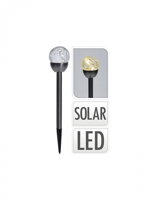 Set 5 lampi iluminat solar ProGarden, otel inoxidabil/sticla, 36x6 cm, argintiu/negru [3]