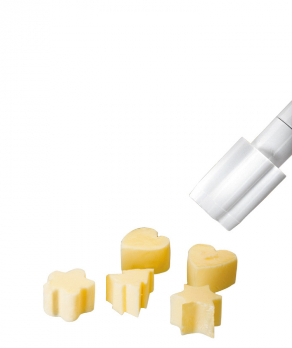 Set 6 forme prajituri cu ejector Ibili, otel inoxidabil/plastic, 7-10 cm, alb [4]
