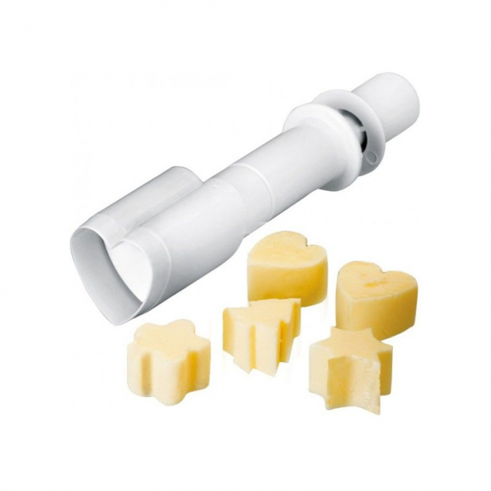 Set 6 forme prajituri cu ejector Ibili, otel inoxidabil/plastic, 7-10 cm, alb [5]