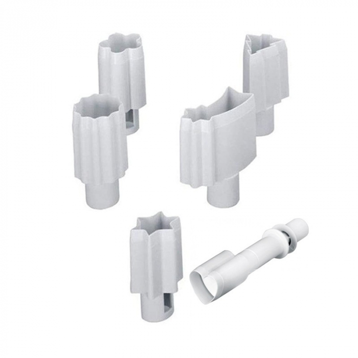 Set 6 forme prajituri cu ejector Ibili, otel inoxidabil/plastic, 7-10 cm, alb [1]