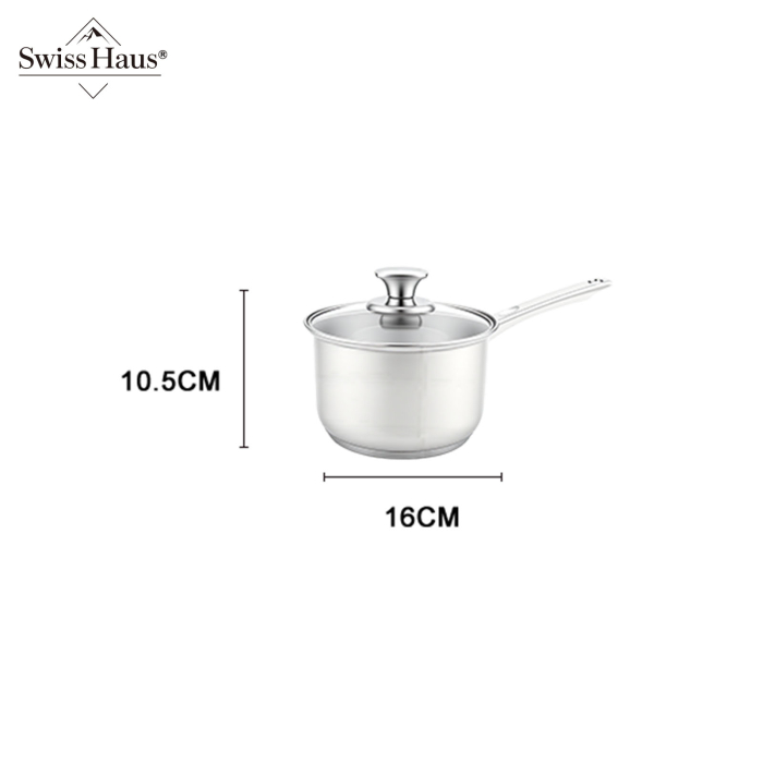 Set 6 oale cu capac Swiss Haus-Montreaux, otel inoxidabil, 16/18/20/24 cm, argintiu [10]