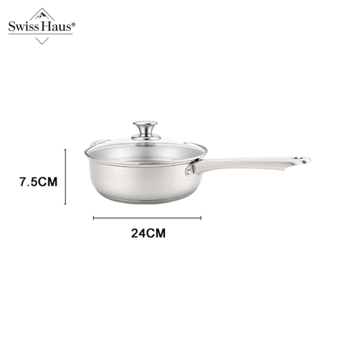 Set 6 oale cu capac Swiss Haus-Montreaux, otel inoxidabil, 16/18/20/24 cm, argintiu [14]