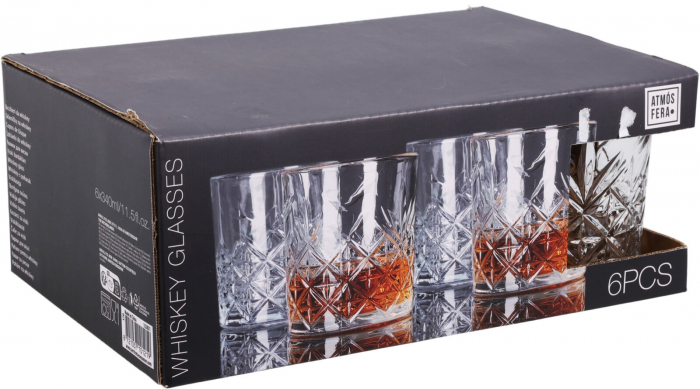 Set 6 pahare Excellent Houseware, sticla, 8x10 cm, 340 ml, transparent [2]