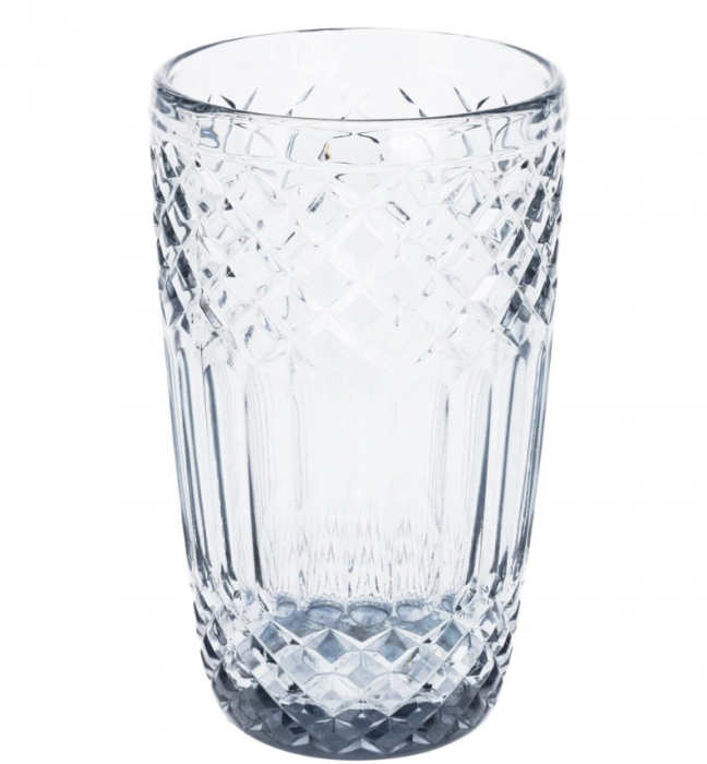Set 6 pahare Excellent Houseware, sticla, 8x13 cm, 380 ml, transparent/negru [2]