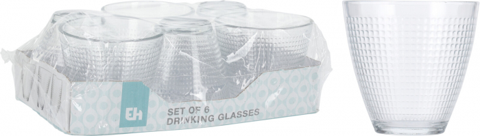 Set 6 pahare Excellent Houseware, sticla, 8x9 cm, 220 ml, transparent [4]
