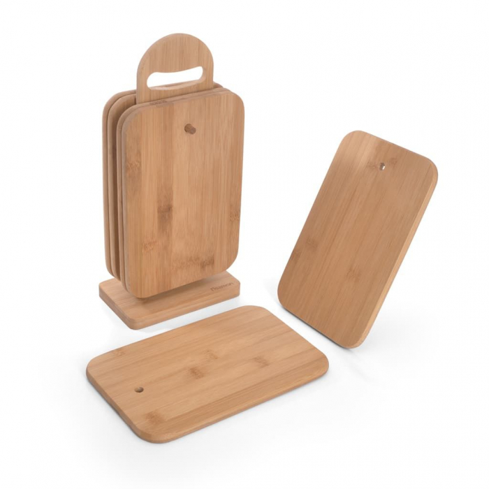 Set 6 tocatoare Fissman, bambus, 23x15x1 cm, maro, suport inclus [2]