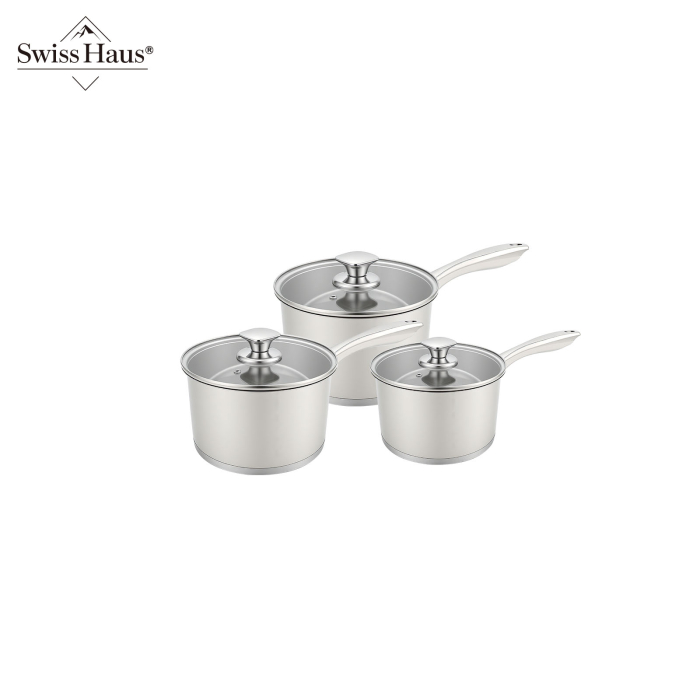 Set cratite 6 piese Swiss Haus-Engelberg, otel inoxidabil, 16/18/20 cm, argintiu [8]