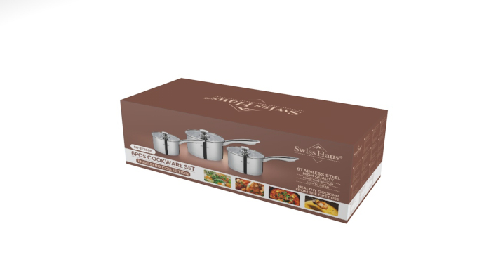 Set cratite 6 piese Swiss Haus-Engelberg, otel inoxidabil, 16/18/20 cm, argintiu [17]