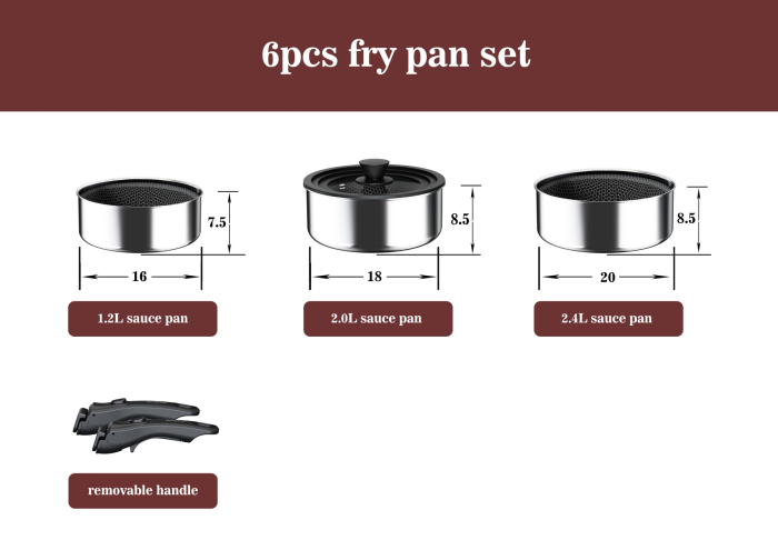 Set cratite 6 piese Swiss Haus-Zermatt, otel inoxidabil cu 3 straturi, 16/18/20 cm, argintiu/negru [9]