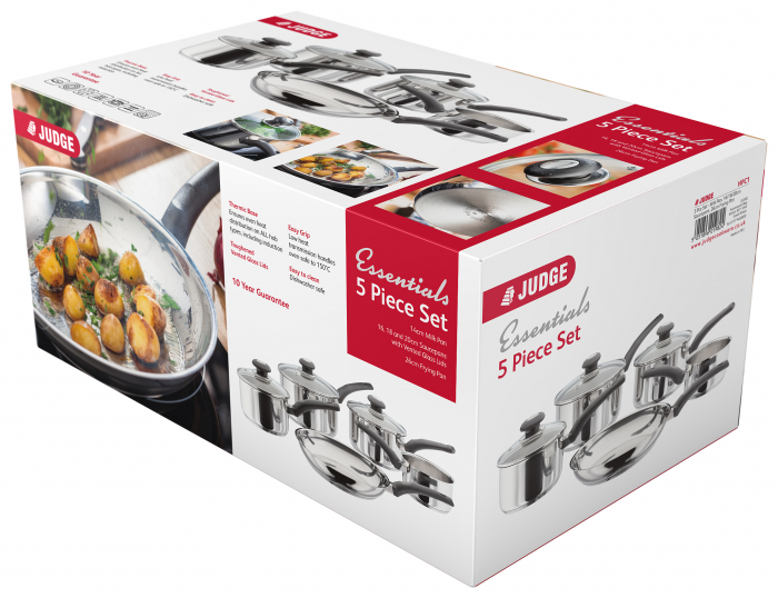 Set cratite 8 piese Judge Essentials, otel inoxidabil, 14/16/18/20/26 cm, argintiu [2]