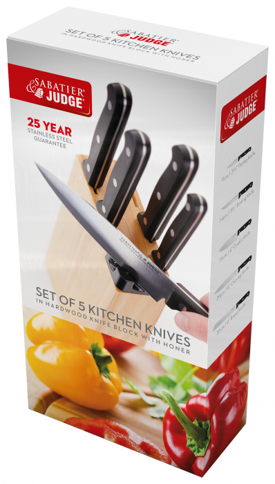 Judge Sabatier IV knife set with stand, stainless steel, 34/7/14 cm, brown/black/silver [3]