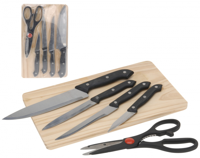 Set cutite Excellent Houseware, otel inoxidabil/polipropilena, negru/argintiu [2]