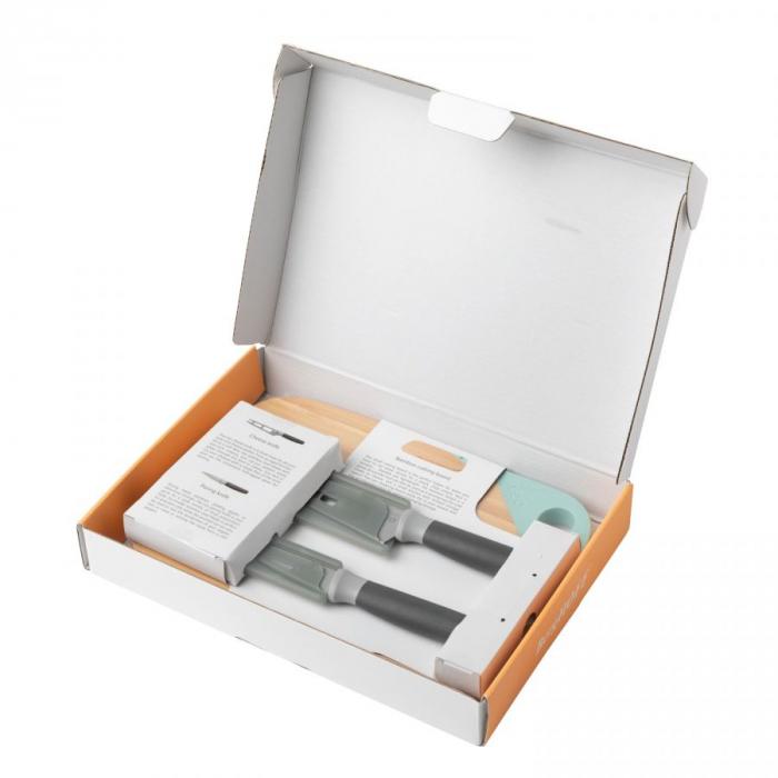 Set cutite si tocator BergHOFF-Leo, otel inoxidabil/bambus, multicolor [9]