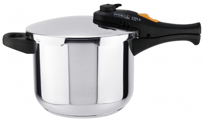 Set of two Magefesa-Style pressure cookers, stainless steel, 3/6 liters, silver/black [3]