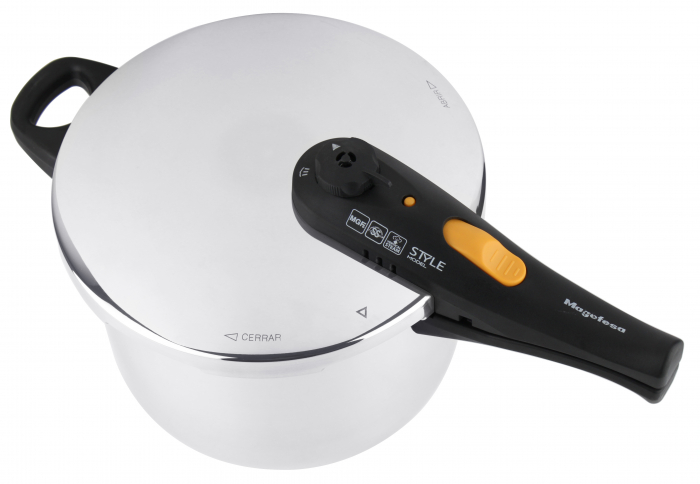 Set of two Magefesa-Style pressure cookers, stainless steel, 3/6 liters, silver/black [5]