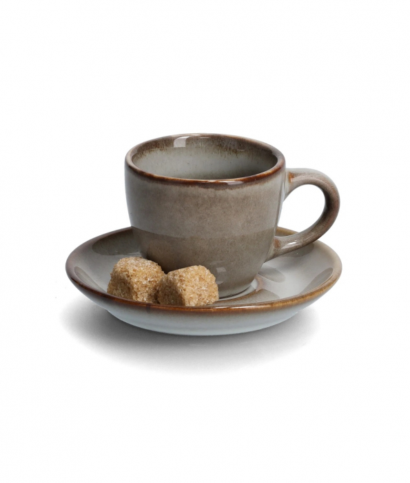 Set espresso 8 piese Zeller, ceramica, 6x5.5 cm, 60 ml, maro [2]