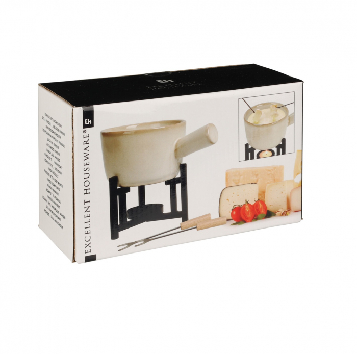 Excellent Houseware fondue set, porcelain, 17.6x11.9x7.5 cm, white/black [2]