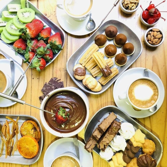 Set fondue pentru ciocolata Excellent Houseware, portelan, 12.5x15.5 cm, alb [6]