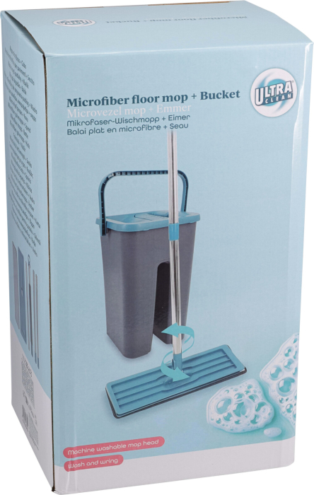 Set mop cu galeata Koopman International, plastic/metal, 19x17x36cm, gri [3]