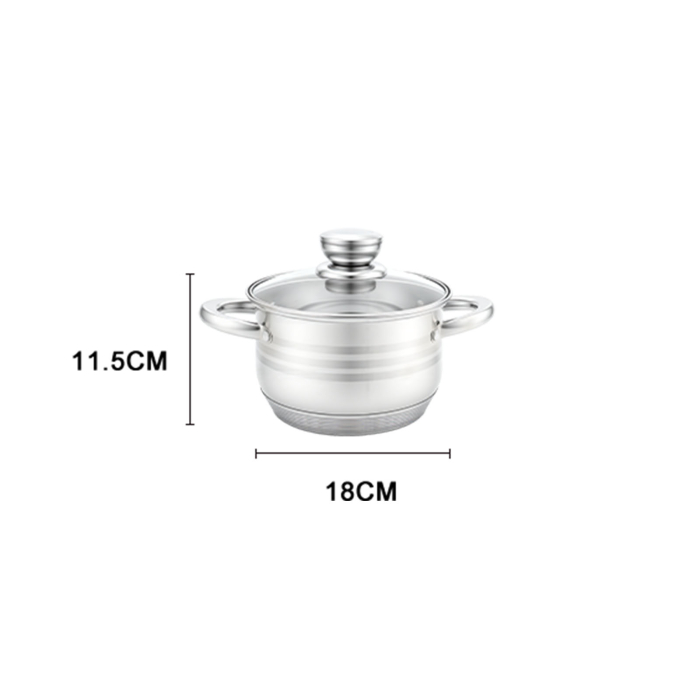 Set oale 12 piese Swiss Haus-Montreaux, otel inoxidabil, 16/18/20/24 cm, argintiu [11]