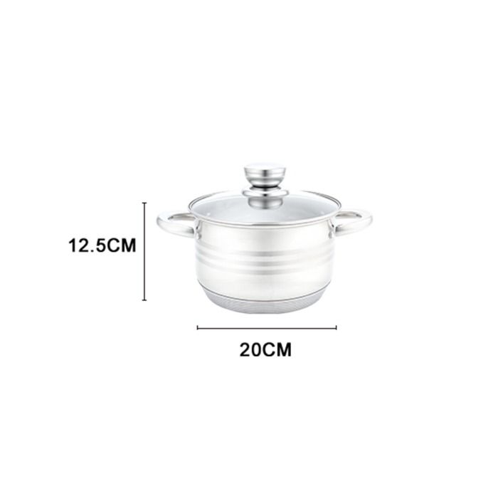 Set oale 12 piese Swiss Haus-Montreaux, otel inoxidabil, 16/18/20/24 cm, argintiu [12]