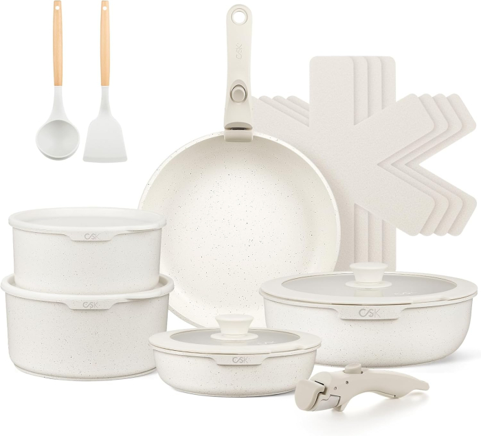 Set oale 17 piese Carl Schmidt Sohn-Cookware, aluminiu forjat, 18/20/26 cm, crem [1]