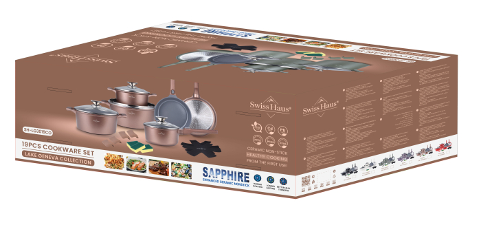 Set oale 19 piese Swiss Haus-Geneva, aluminiu, 18/20/24/28 cm, taupe [3]