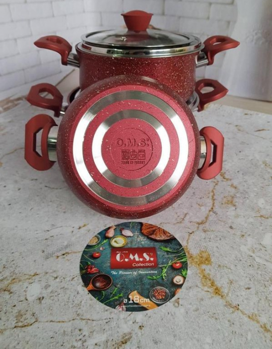 Set oale 6 piese OMS, aluminiu/granit, rosu [4]