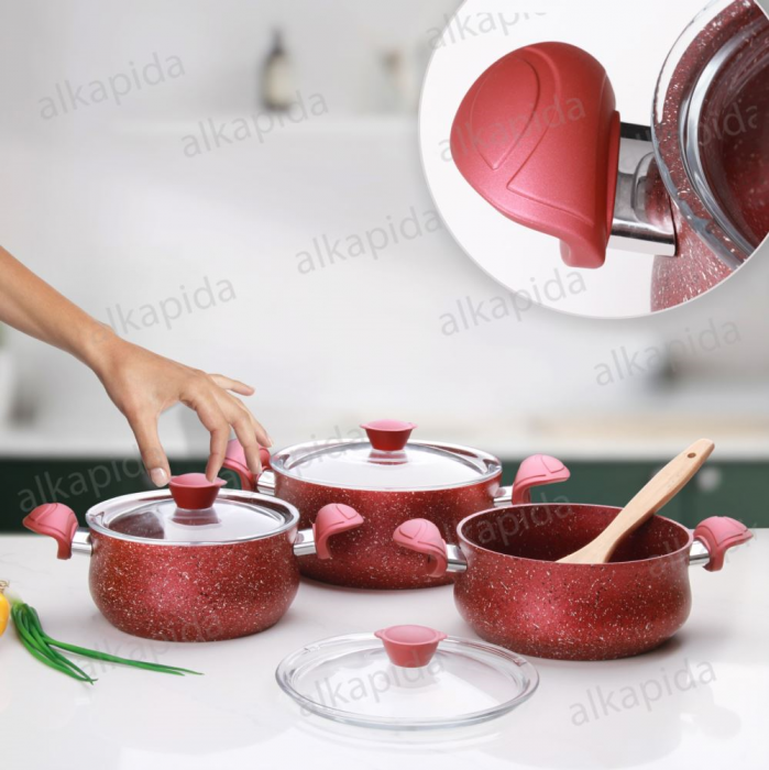 Set oale 6 piese OMS, aluminiu/granit, rosu [9]