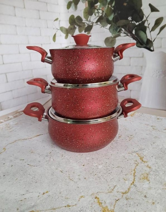 Set oale 6 piese OMS, aluminiu/granit, rosu [2]