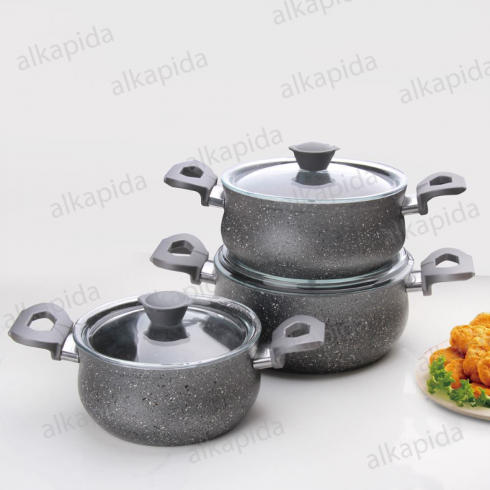Set oale 6 piese OMS, aluminiu/granit, gri [3]