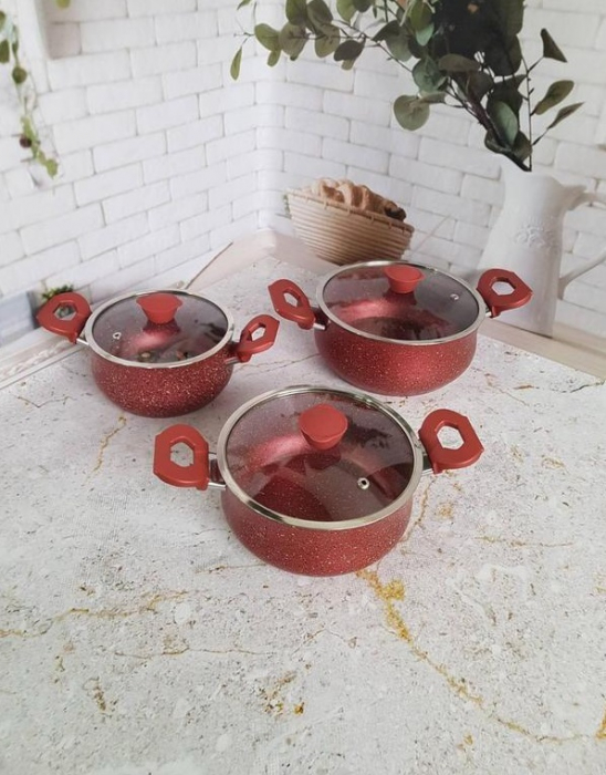 Set oale 6 piese OMS, aluminiu/granit, rosu [5]