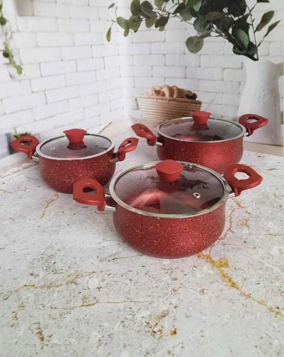 Set oale 6 piese OMS, aluminiu/granit, rosu [3]