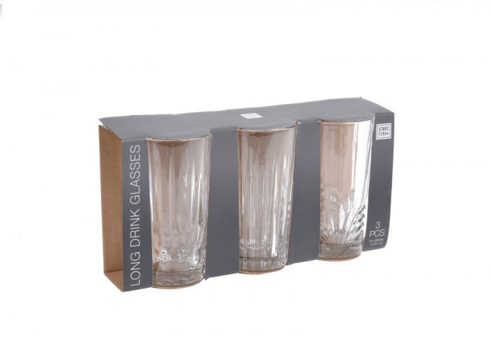 Set pahare Excellent Houseware, sticla termorezistenta, 7x13cm, 260 ml, transparent [2]