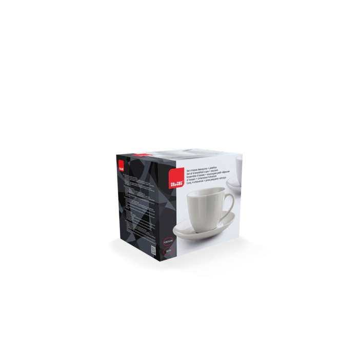Set servire cafea 8 piese Ibili-Castilla Blanco, portelan, 9.8-16x7.5 cm, 310 ml, alb [5]